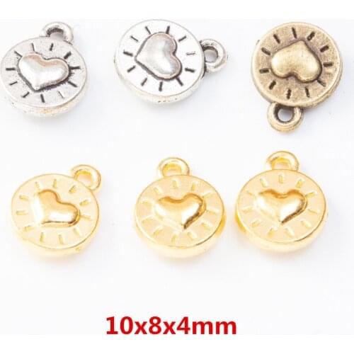 100 pieces of retro metal zinc alloy love pendant for DIY handmade jewelry necklace making 7960