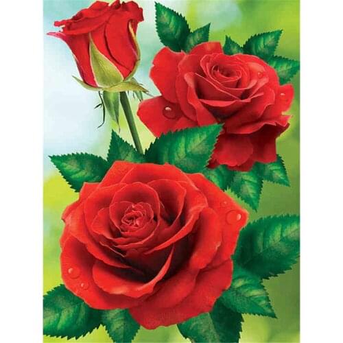 Flower DIY Cross Stitch 11CT Embroidery Kits Needlework Craft Set Printed Canvas Cotton Thread Home Decoration Design