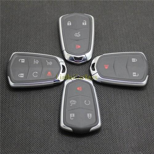 PINECONE Key Case for CADILLAC ATS XTS SRX CT6 XT5 ATSL Remote Key 3/4/5/6 Buttons Remote Blank Key Shell 1 PC With Uncut Blade