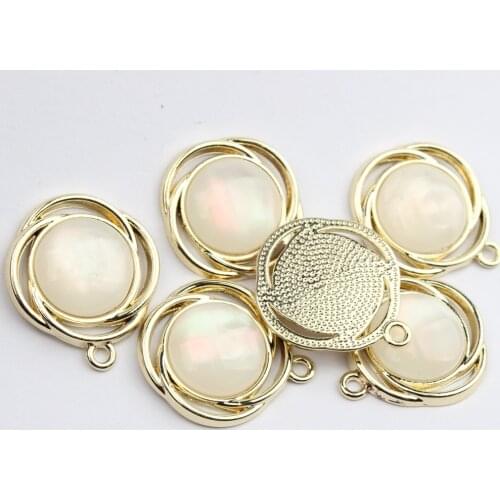 Inlaid Resin Diamond Charms Round Flowers Charms 6pcs/lot For DIY Fashion Jewelry Making Finding Accessories