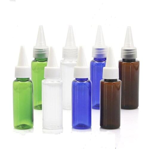 Empty Plastic Bottle 20ml Plastic Cosmetic Container Transparent Tip Cap Bottle Empty Cosmetic Packaging Blue Cap Container50pcs