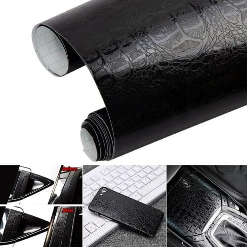 3D Leather Self Adhesive Crocodile Pattern Leather Vinyl Film Waterproof PVC Car Interior Sticker Film Car Exterior Accessories