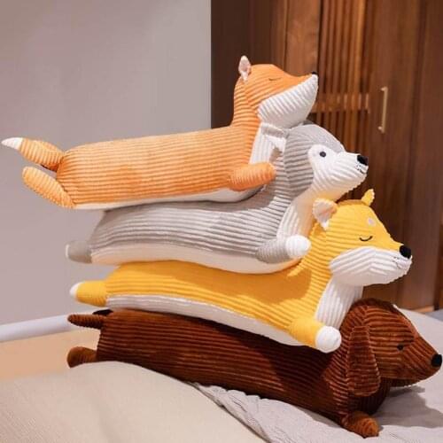 110cm Cute Soft Husky Pillow Plush Toy Stuffed Pause Office Nap Pillow Bed Sleep Pillow Home Decoration Doll Children Girls Gift