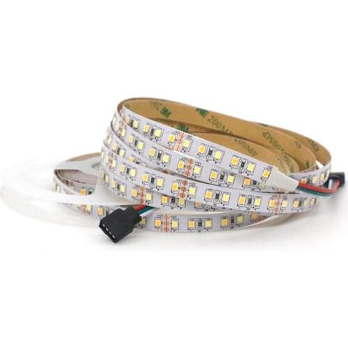 5M Dual Color High CRI 90+ SMD2835 CCT Dimmable LED Strip Light 12V 24V WW CW Color Temperature Adjustable Flexible LED Tape