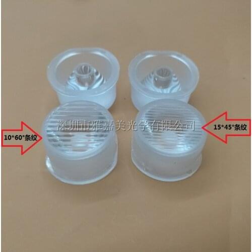 Waterproof cree lens Diameter 22 x 20.5mm Stripes 15 x 45 Degrees and 10 x 60 Degrees, CREE XPG XPE LED lens