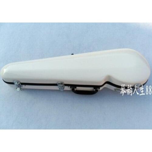 High-grade white FRP violin Qin box Double strap 4/4