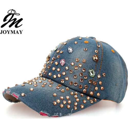High quality Wholesale Retail JoyMay Hat Cap Fashion Leisure OWL Rhinestones Vintage Jean Cotton CAPS Baseball Cap B074