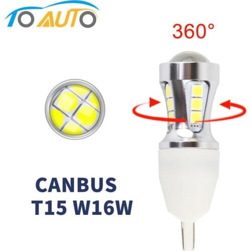 W16W T15 LED Bulbs Canbus Error Free 18SMD 3030 Chips with Len 921 912 LED Car Backup Light Reverse Parking Lamp Auto 12V White