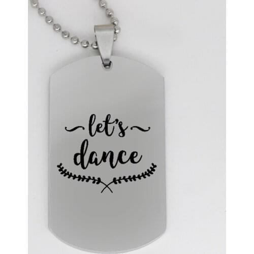 Ufine jewelry lvoers gift pendant army card Lets dance stainless steel Customed necklace N4083