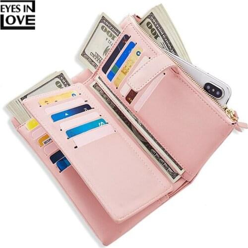 Many Departments Wallet Women Long Purse 23 Slots Card Holder Cell Phone Pocket Women Wallets Purses Ladies Clutch cartera mujer