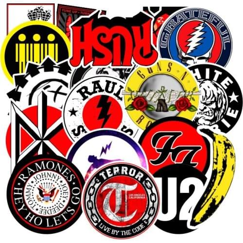 100pcs Rock Roll Hip Hop Graffiti Stickers Punk Band Music Street Art Sticker Phone Laptop Skateboard Snowboard Bicycle Decal F3