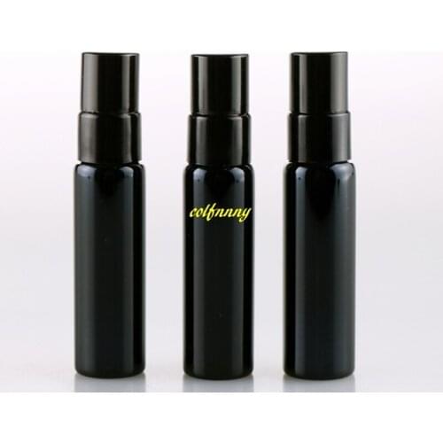 100pcs/lot Fast shipping 10ML Black UV Glass Perfume Bottle With Black Sprayer Empty Cosmetic Parfum Vial For Traveler