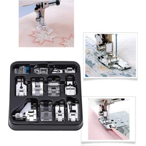 11pcs/set Sewing Machine Supplies Presser Foot Feet for Sewing Machines Feet Kit Set With Box For FHSM-505A