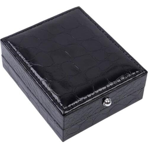 120pcs/lot Black Square cufflinks boxes Crocodile Leather surface Cuff Link Storage Holder Box Mens Jewelry Packing Gift Box SN