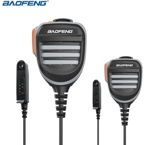 2PCS Baofeng Waterproof Speaker Mic Microphone For Rainproof Portable Ham Radio UV-XR /UV 9R Plus /BF-A58 Walkie Talkie