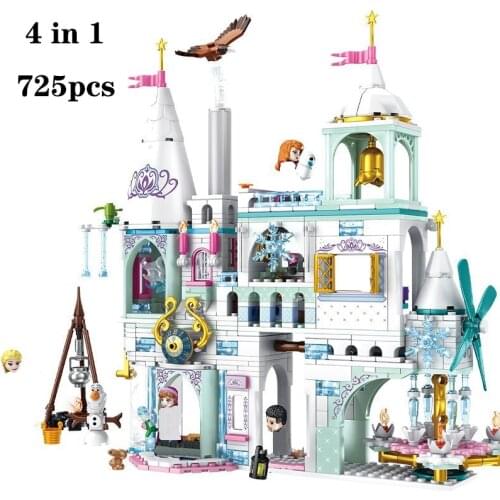 2020 NEW arrivel Snow castle Building Blocks Compatible Legoinglys Friends Castle Bricks Girls Princess House Toys for Girls