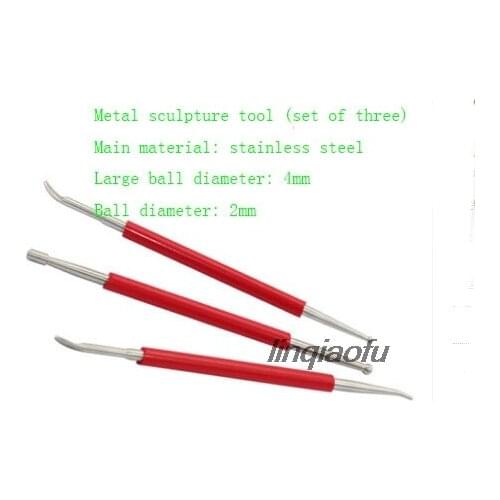 3-piece stainless steel all-metal sculpture tool Carved colored clay tool