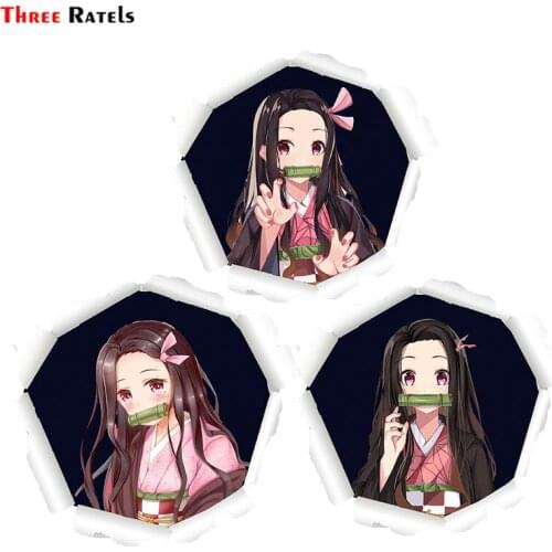 Three Ratels 3D Demon Slayer NEZUKO KAMADO Laptop Decal Iphone Sticker Cartoon Car Stickers