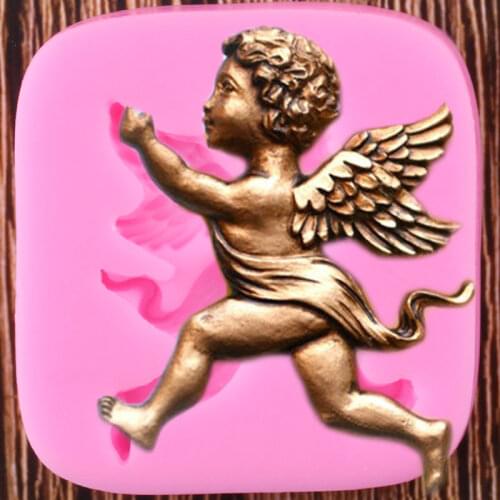 3D Angel Silicone Mold Baby Party Cupcake Topper Fondant Cake Decorating Tools Candy Clay Chocolate Gumpaste Moulds