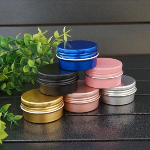 5/10/15g Empty Round Gold/Black Small Aluminum Box Metal Tin Cans Pink MIni Cosmetic Cream Portable Jar Tea Aluminum Pot