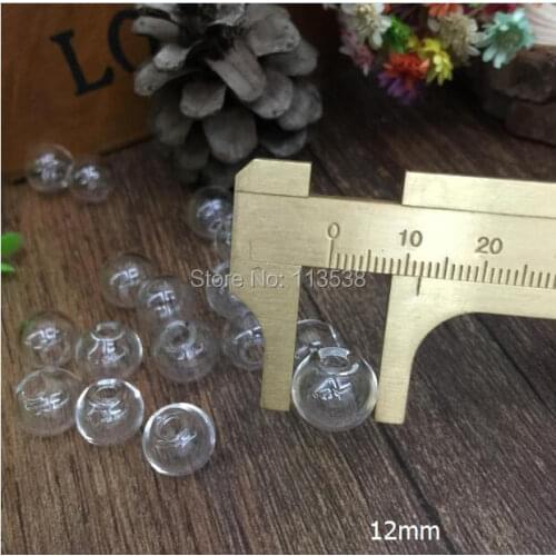 50pieces per lot 12mm round glass bubbles glass globes with 3mm hole Glass bottle empty vial pendant jewelry findings