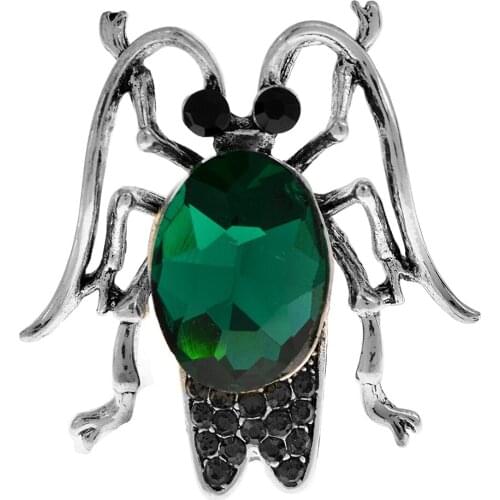 CINDY XIANG Big Crystal Bug Brooches For Men Cute Animal Beetle Rhinestone Pins Insect Brooch Metal Jewelry For Friends Gifts