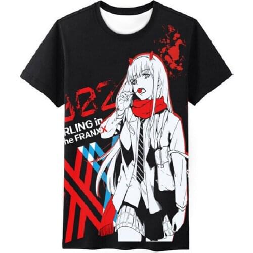 Unisex Anime DARLING in the FRANXX 002 T-Shirt Tee T Shirt Cartoon HIRO ZERO TWO ICHIGO T-Shirt Tee T Shirt