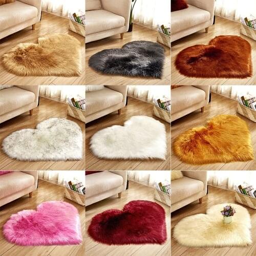 Carpet Wool Imitation Sheepskin Rugs Faux Fur Non Slip Bedroom Shaggy Soft Thicker Bedroom Washable Carpet Mats Indoor #45