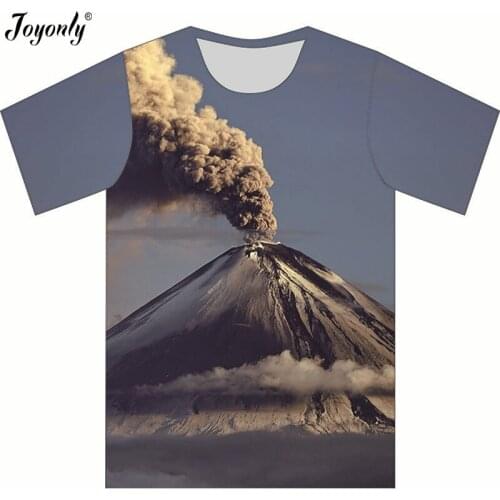 Joyonly 2018 summer children t shirt with printed Volcano eruption pattern o-neck brand casual 3d t-shirt boys girls cool tees