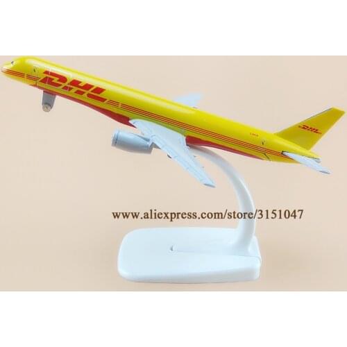 16cm Air Yellow DHL Boeing 757 B757 Airlines Plane Model Alloy Metal Diecast Model Airplane Aircraft w Wheels Airways Gift