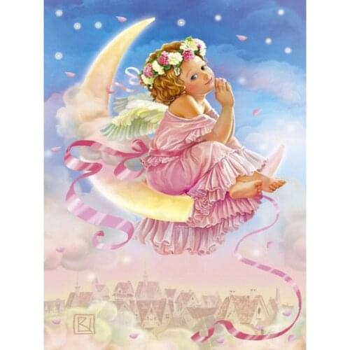 Carton Angel DIY 11CT Embroidery Cross Stitch Kits Needlework Craft Set Printed Canvas Cotton Thread Home Decoration For Living