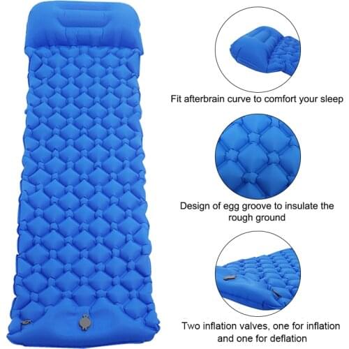 Air Mattress Camping Sleeping Mat Inflatable Cushion With Air Pump, Inflatable pillow, Built-in Air Pump