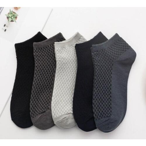 5 Pairs 1 Pack Cotton Man Short Socks Breathable Men Ankle Socks Comfortable Solid Color Casual Socks 1 Set Male Meias 1 lot