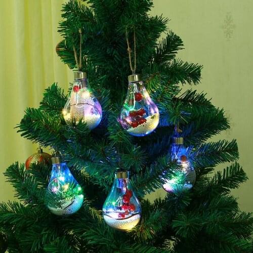 New Led Decoration Transparent Christmas Ball Festival Pendant Gift Hollow Ball For Christmas Tree Decoration Ornaments 2021