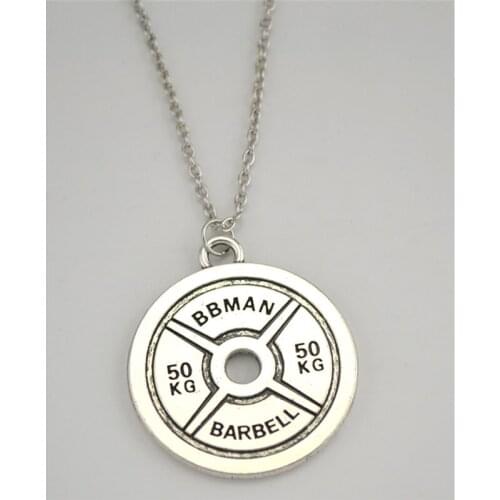 New Design Barbell Pendant Necklace Unisex TRAIN HARD OR GO HOME Sporty 3D Jewelry Fitness Feeling Zinc Alloy Dropshipping