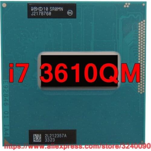 Original lntel Core i7 3610qm SR0MN CPU (6M Cache/2.3GHz-3.3GHz/Quad-Core) i7-3610qm Laptop processor free shipping