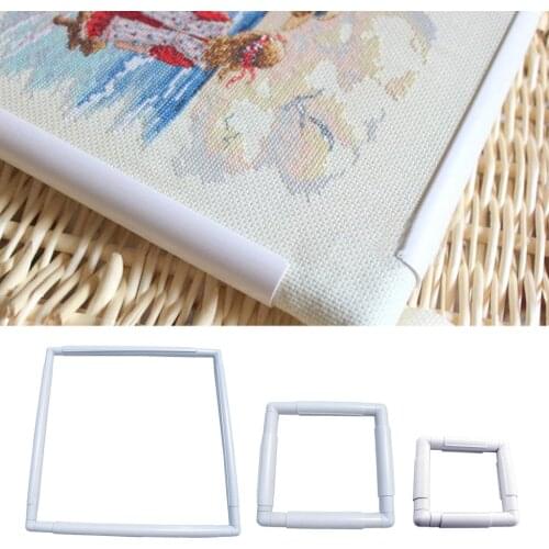 Plastic Embroidery Cross Stitch Ring Hoop Frame DIY Needlepoint Craft Sewing Kit