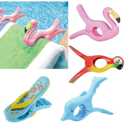 Plastic Beach Towels Clips For Sunbeds Sun Lounger Animal Decorative Clothes Pegs Pins Large Size Drying Racks Retaining Clip