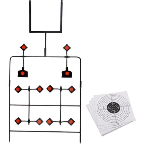 Shooting Target Auto Reset Spinning Target Stand with 20 Paper Targets Spinning Shooting Practice Shooting Target