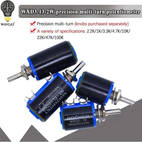 WXD3-13 2W WXD3-12 100 220 470 1K 2K2 3K3 4K7 10K 22K 33K 47K Ohm 100R 220 470R 2.2K 3.3K 4.7K WXD3-12-1W Potentiometer with nut