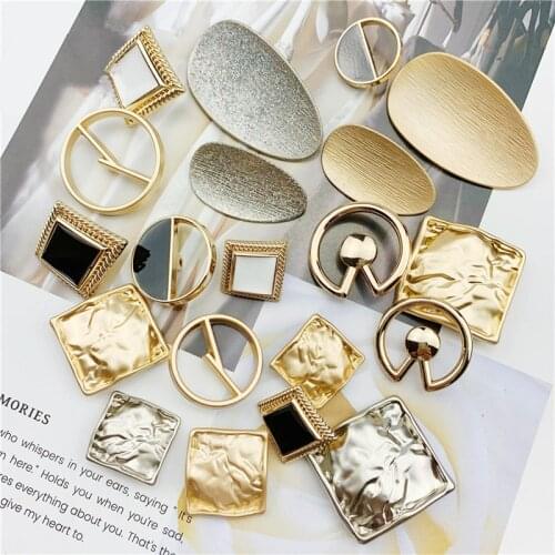 5pcs Irregular Metal Buttons Square Water Drop Hollow Round Decorative Buttons for Clothing Gold Garment Coat Sewing Accessories