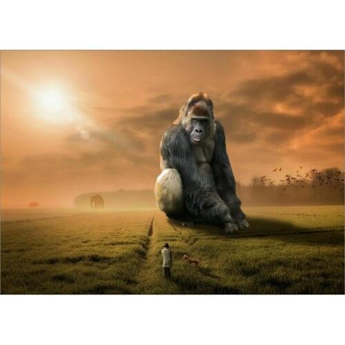 Gorilla Kong Art Film Print Silk Poster Home Wall Decor 24x36inch