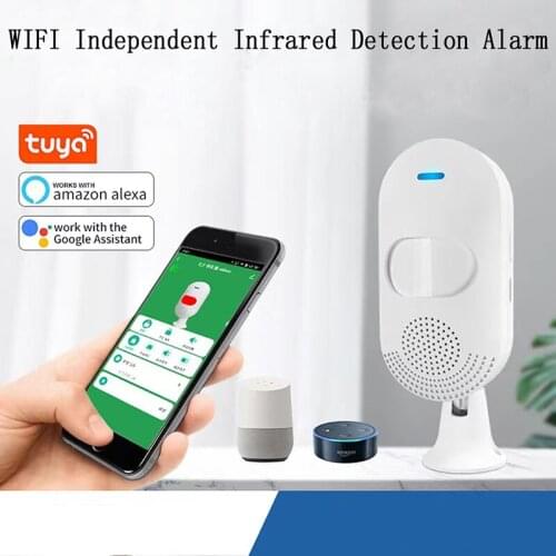 Tuya WIFI Smart Independent Infrared Sound And Light Detection Alarm Pir Motion Detector Sensor For Home Security Work For Alexa