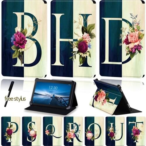 Universal PU Leather Tablet Case for Lenovo Tab E7 /Tab E8 /Tab E10 Print Pattern Tablet Four Corner Anti-Dust Protection Case