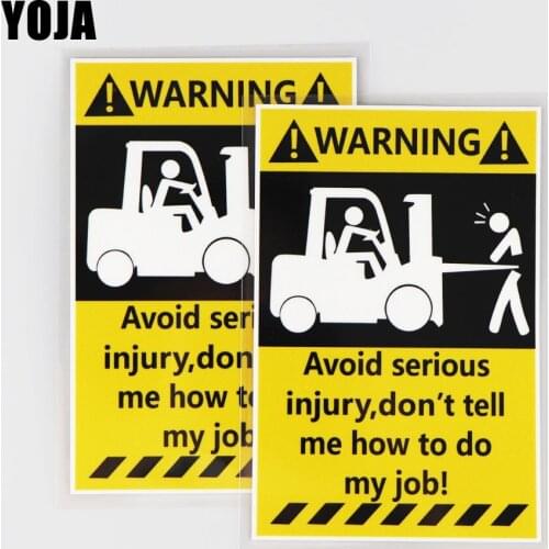YOJA 10.3X16CM Funny Warning Signs Word Decorates Car Sticker Vinyl Color Decal Creative 19A-0291