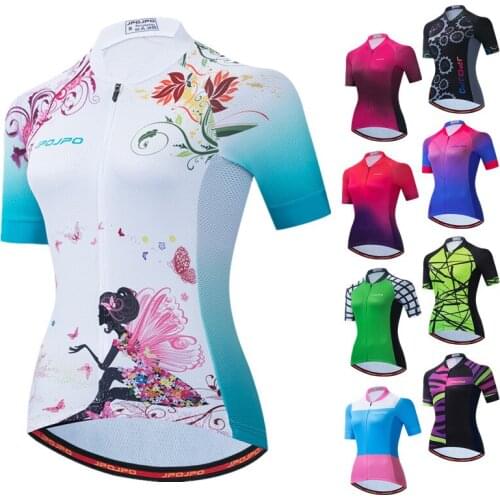 Weimostar White Angel Cycling Jersey Women Summer Bike Jersey Shirt MTB Bicycle Clothing Road Cycling Wear Racing Biking Tops