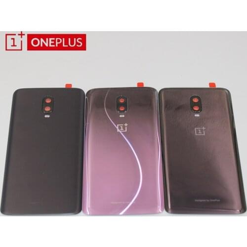 Back Glass Cover Oneplus 6T Battery Cover One PLUS 6t Door Housing Rear Panel Case 1+6T With Camera Lens + Logo Adhesive Glue
