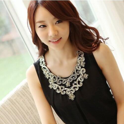 Women White Blouses Sleeveless Sequined Silk Chiffon Shirt