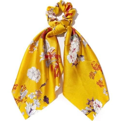 Brand Designs France Style Women Hair Bands With Ribbon Good Quality Satin Hair Scarf Golden Silver Hair Accessories