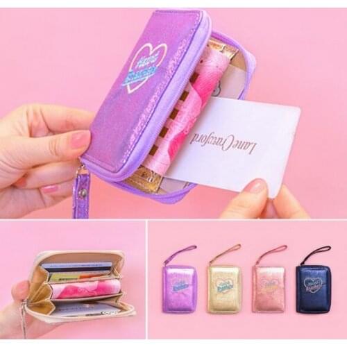 Pink Hologram Wallet Women Girls Wallets Purse Small Day Clutches Short Holographic ID Bank Card Holders Coin Purse Money Bag